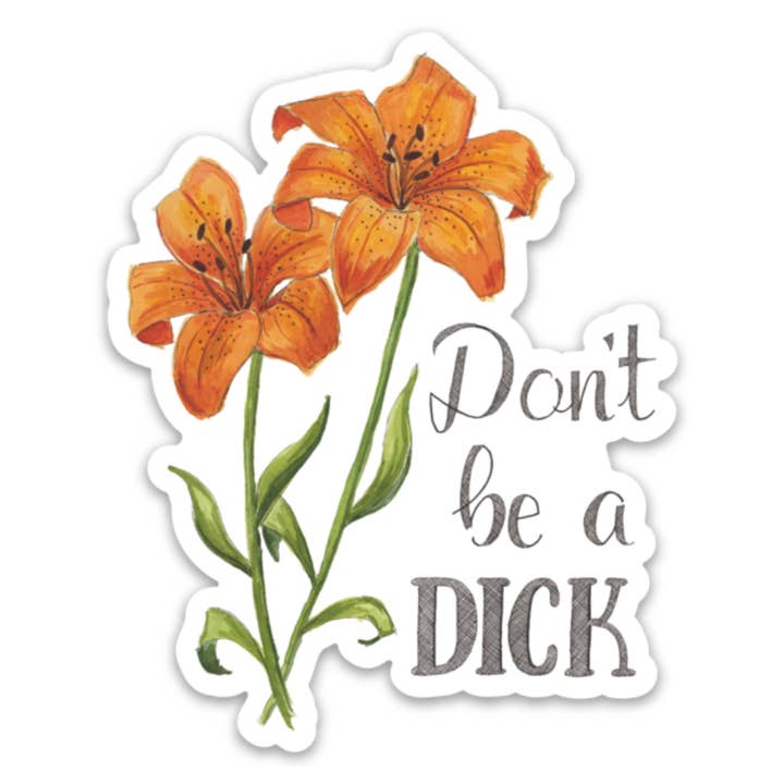 Don't Be a Dick Sticker for wholesale by Naughty Florals