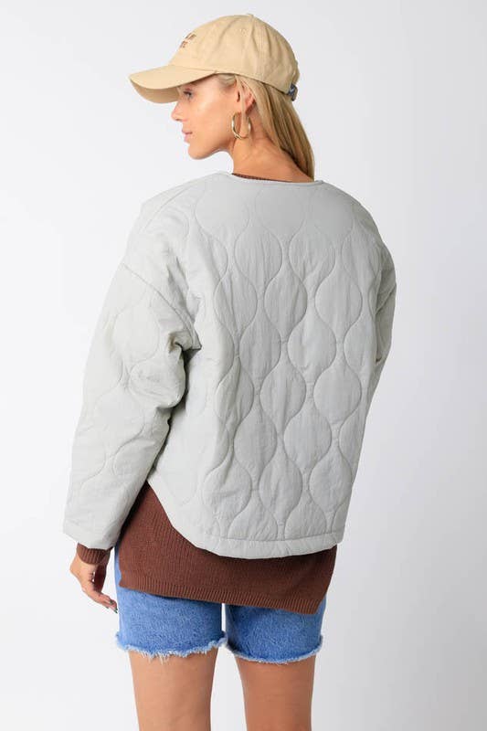 Silver Quilted Jacket for wholesale on Faire2