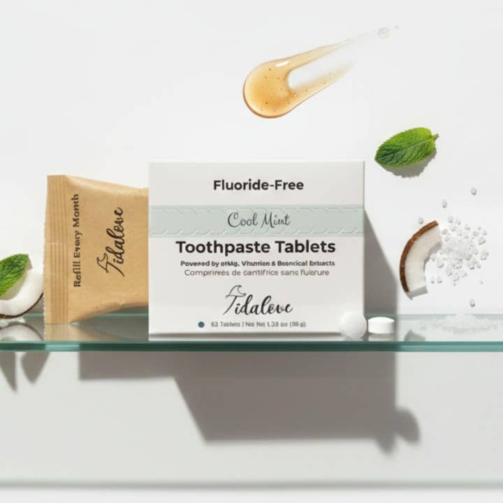 Fluoride-Free Cool Mint Toothpaste Tablets — 1 Month for wholesale by Tidalove