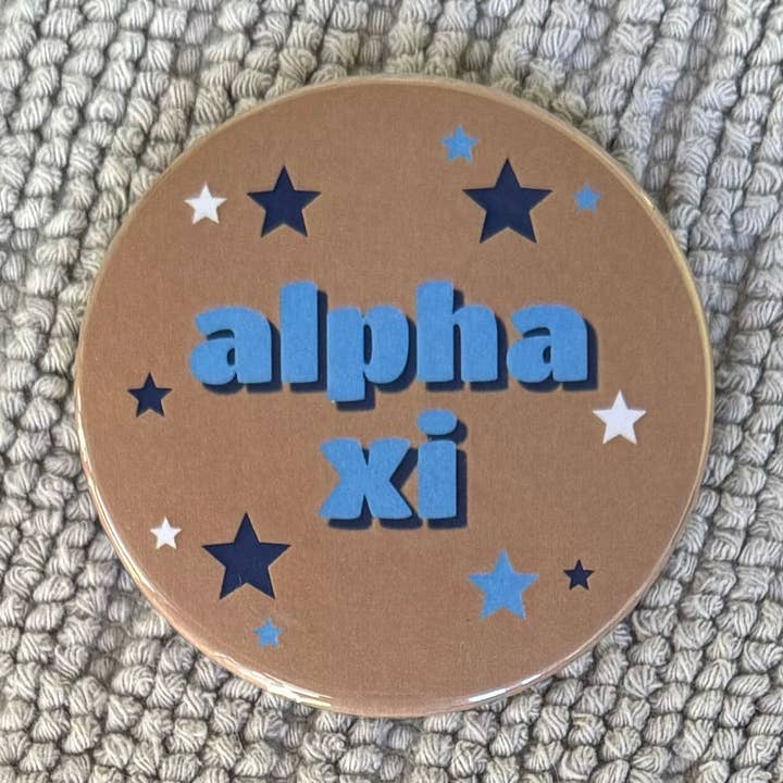Alpinha Xi Delta Sorority 3" Pin/Botão - Estrelas por atacado de Buttongirl99