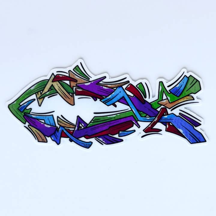 Crossight Overclothes – wholesale Sticker – Graffiti Jesus Fish Christian Waterproof Sticker
