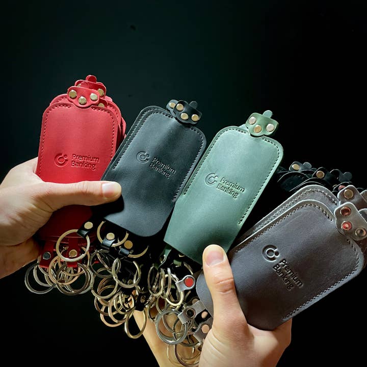 Funda de cuero personalizada para llaves, Llavero con llavero, Leat para venta al por mayor de Mountains