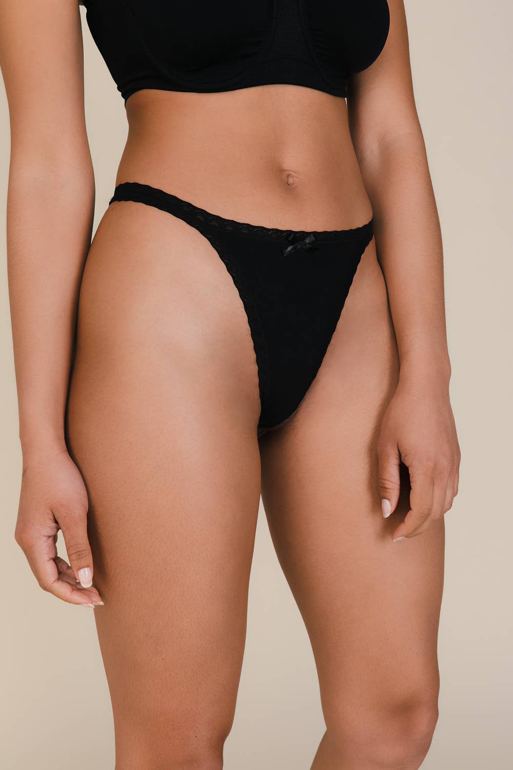 Le Form - Vendita all'ingrosso Intimo - Donna - Perizoma a vita alta in cotone con fianchetto e bordatura in pizzo0