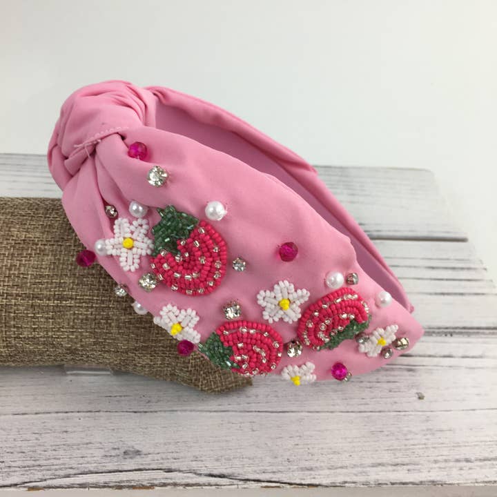 SongLily – wholesale Fashion headband – women's – Beaded strawberry knot headband