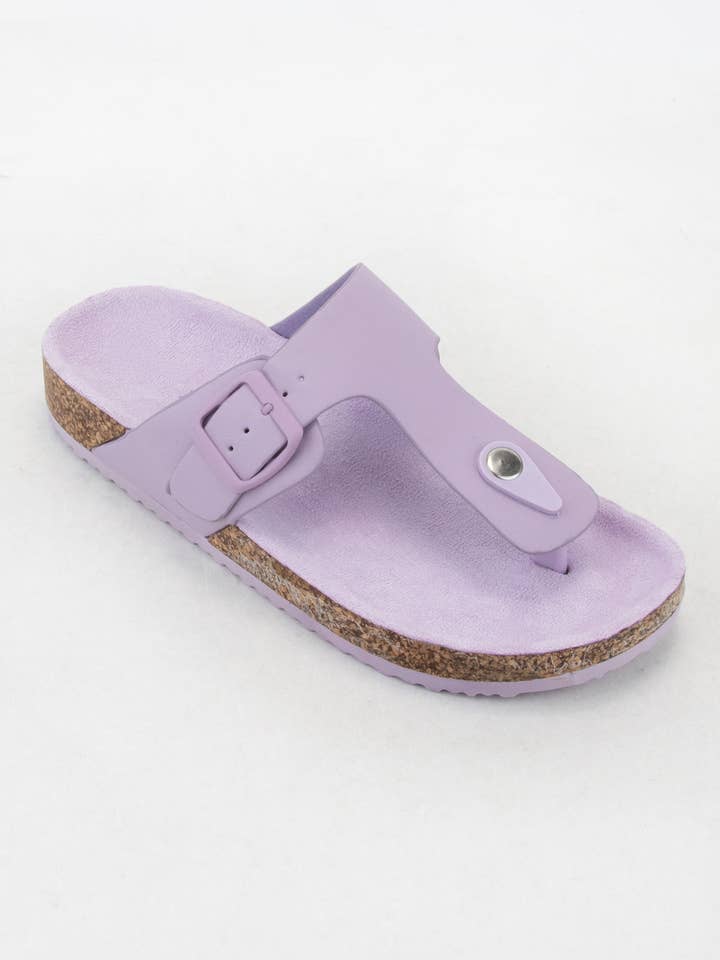 CCOCCI - Wholesale Sandals - Women's - AUDRINA T-SHAPE CUT OUT UPPER THONG STYLE SLIDE SANDAL