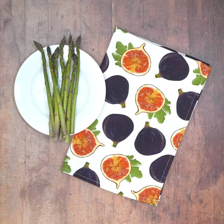 Fig Tea Towel - British Made - Cotton - Fruity Kitchen Towel for wholesale by Corinne Alexander