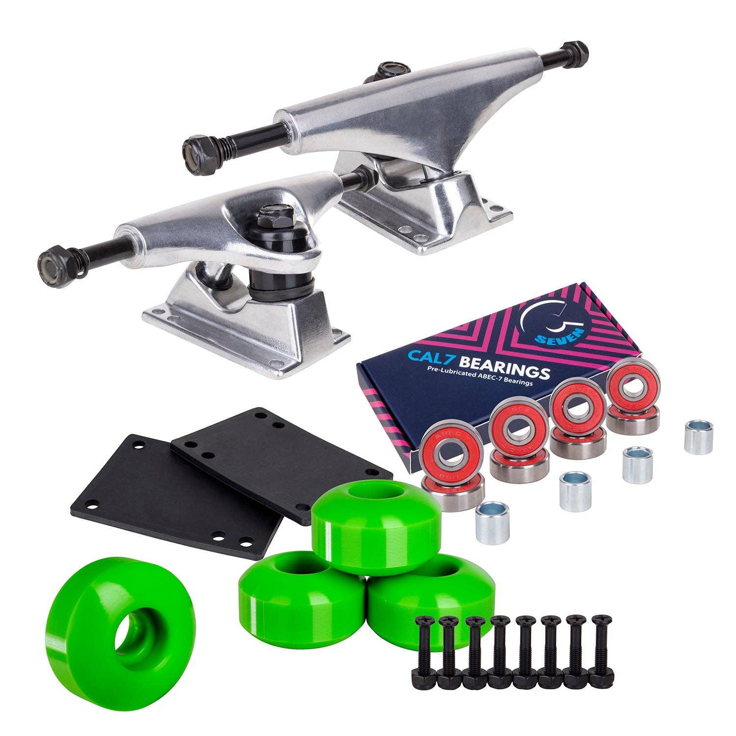 Cal 7 - Wholesale Sporting Accessories - Skateboard Setup Combo | Silver Trucks & 99A Wheels13