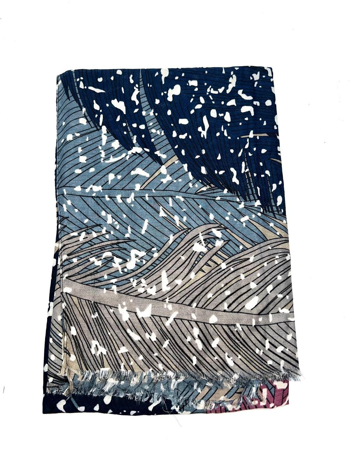 LINETA - Wholesale Scarf - Women's - H2018-77 Scarf with leaf pattern print9