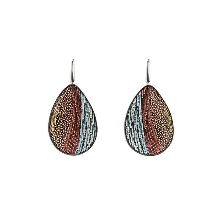Mo Resin – wholesale Dangle earrings – Aboriginal Dandle Drop Earrings Statement XXL Fabrian-SD365W1
