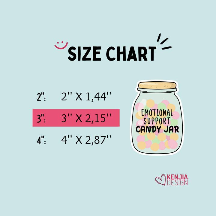 Kenjia Design - Wholesale Sticker - Emotional Support Candy Jar Funny Stickers and Magnets