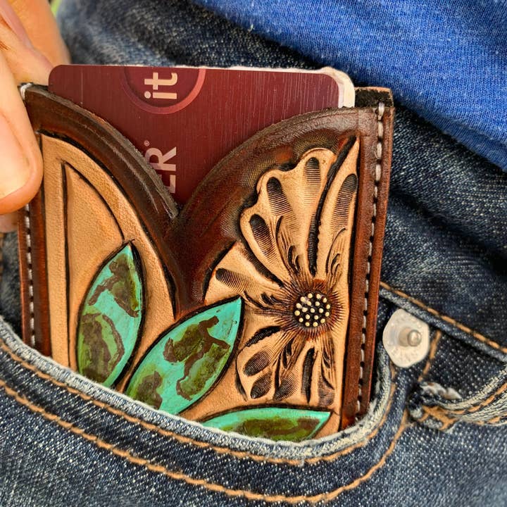 The Rodeo Rose – Engroshandel Tegnebog – til mænd – Forlomme Håndlavet Læderpung Cowgirl Rodeo Western Cowboy2