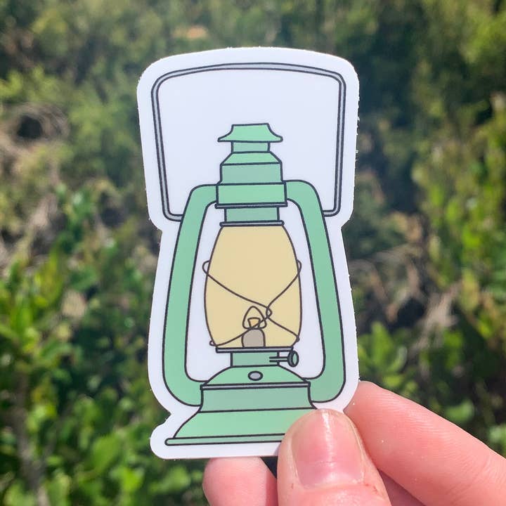 Vintage Camping Lantern - Mint Green - Vinyl - Dishwasher S for wholesale by Extremely Retro