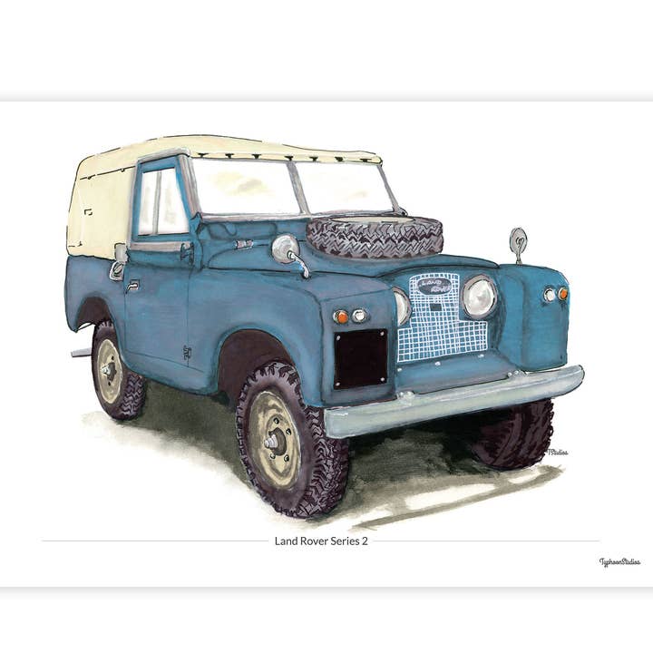 Illustration imprimée Aqua Marie Land Rover série 2a pour la vente par Typhoon Studios