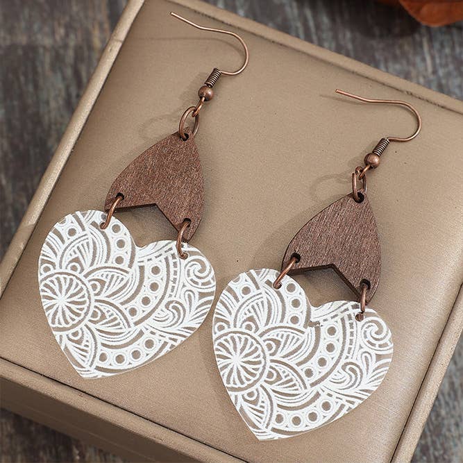 White Heart Shape Acrylic Earrings SP423 for wholesale on Faire2