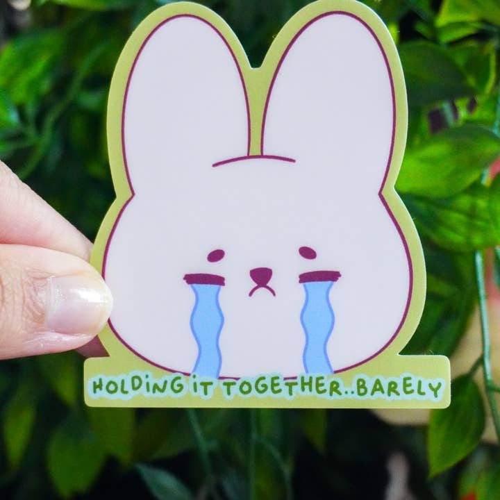 Tenir le coup... à peine - Autocollant Sage Bunny pour la vente par LulunaGhost