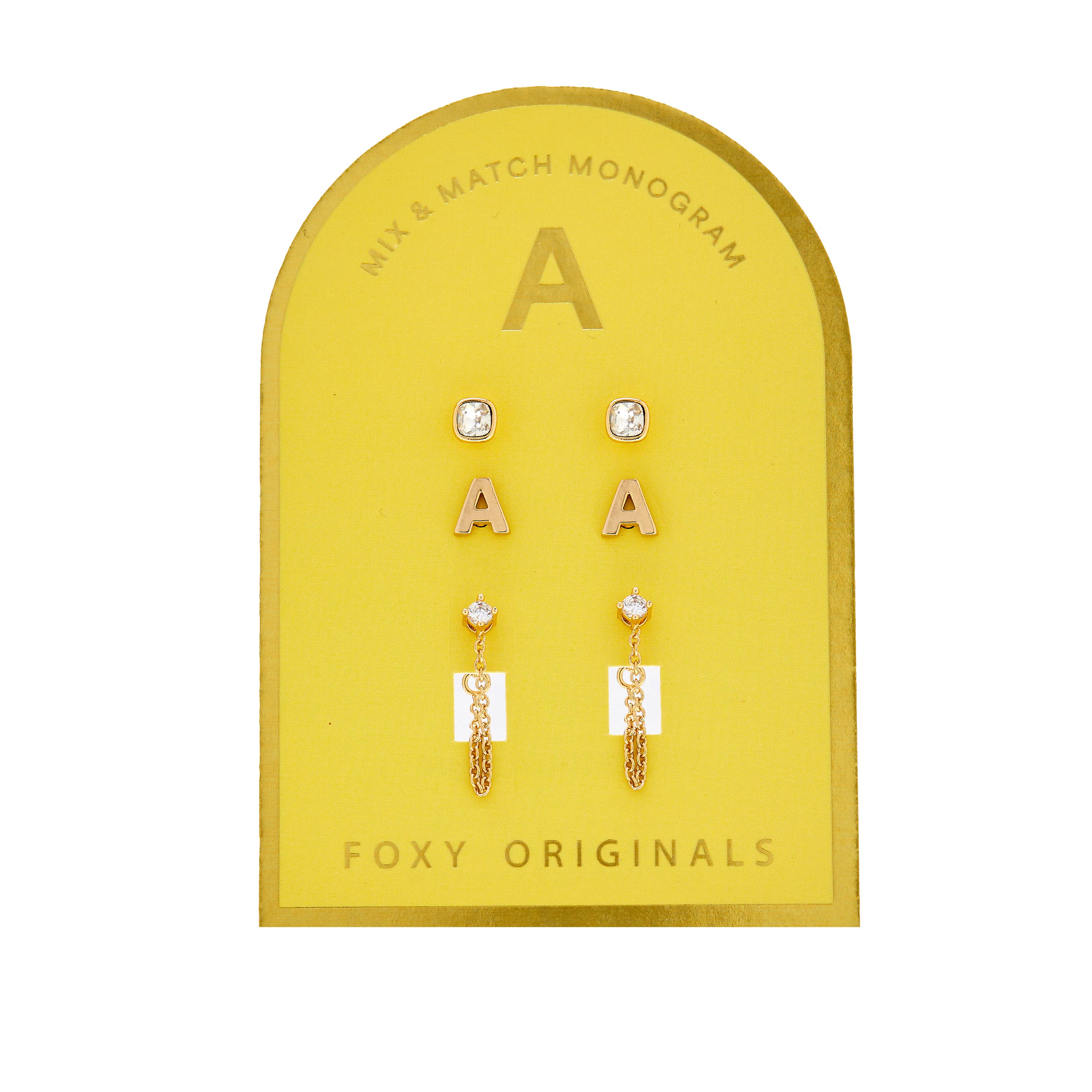 Foxy Originals - Wholesale Jewelry Set - Monogram Collection | Alphabet Mix & Match Earrings Pack1
