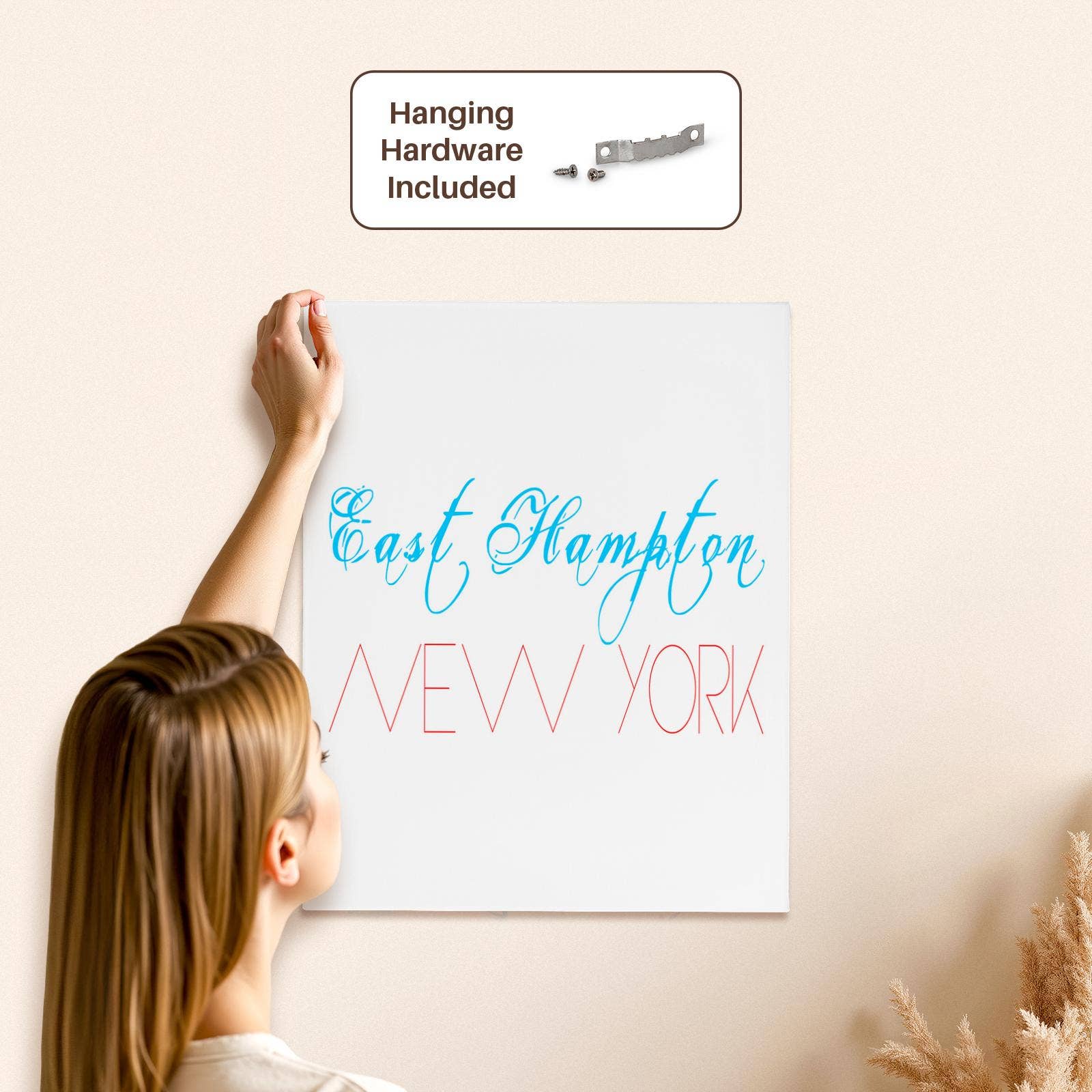 3dRose - Wholesale Art Print - 3dRose, American Beaches - East Hampton, New York, red, blue on white, Museum Grade Canvas Wrap4