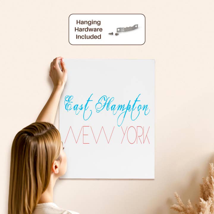 3dRose - Wholesale Art Print - 3dRose, American Beaches - East Hampton, New York, red, blue on white, Museum Grade Canvas Wrap4