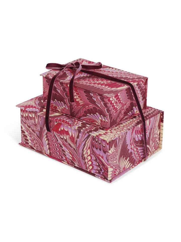 Coffret souvenir marbré à la main en rose florentin pour la vente par Inner Child