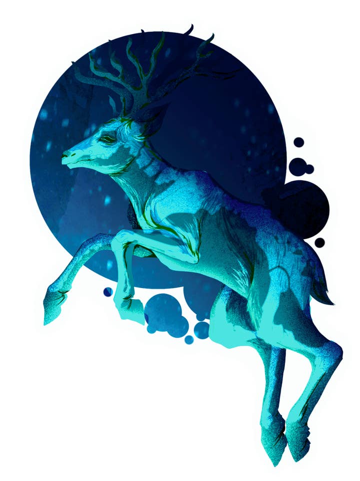 Autocolante Vinil Skelly Deer Brilhante por atacado de Lil Biscuits Design