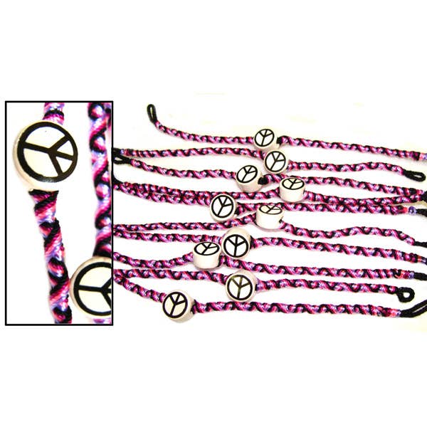 Lot de 50 bracelets d'amitié en perles, signe de paix pour la vente par Sanyork Fair Trade