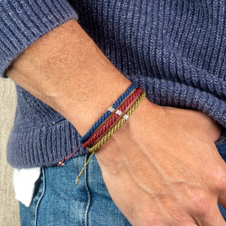 Makarla - Handmade Colombian Jewelry - Wholesale Woven/Braided Bracelet - Men's Braided Bracelet | Rope Bracelet | Silver Bracelet |