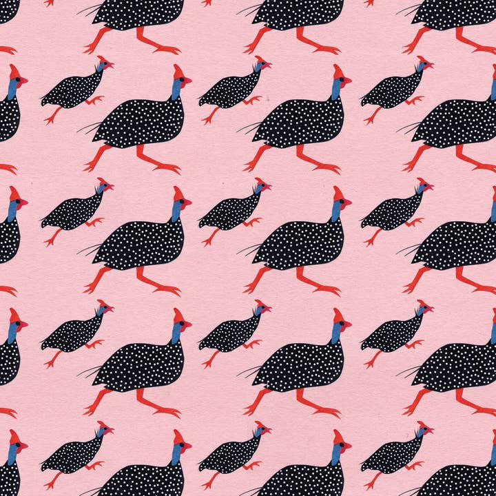 Guinea Fowl gift wrap for wholesale by LOU & LUCY PAPER GOODS