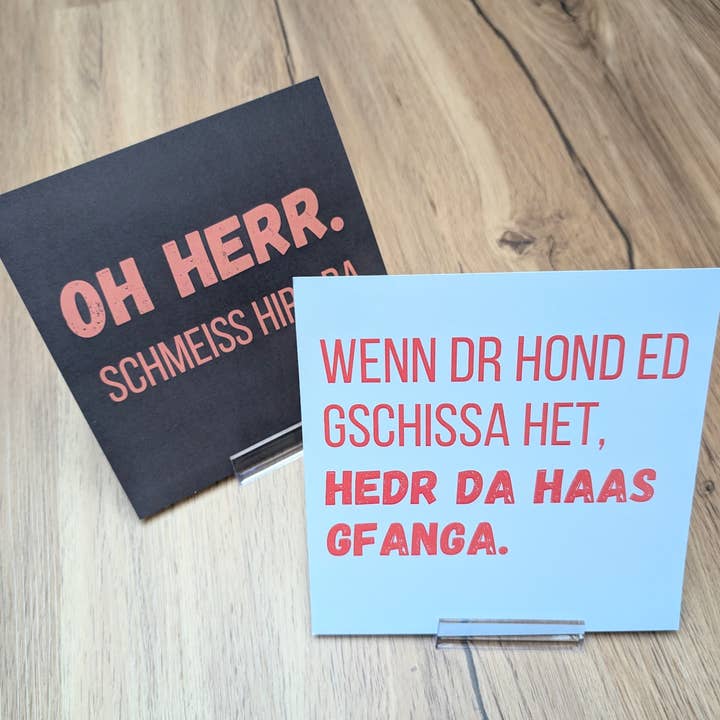 Wenn dr Hond - Schwäbische Wendekarte Quadrat für den Großhandel von eiwandfrei