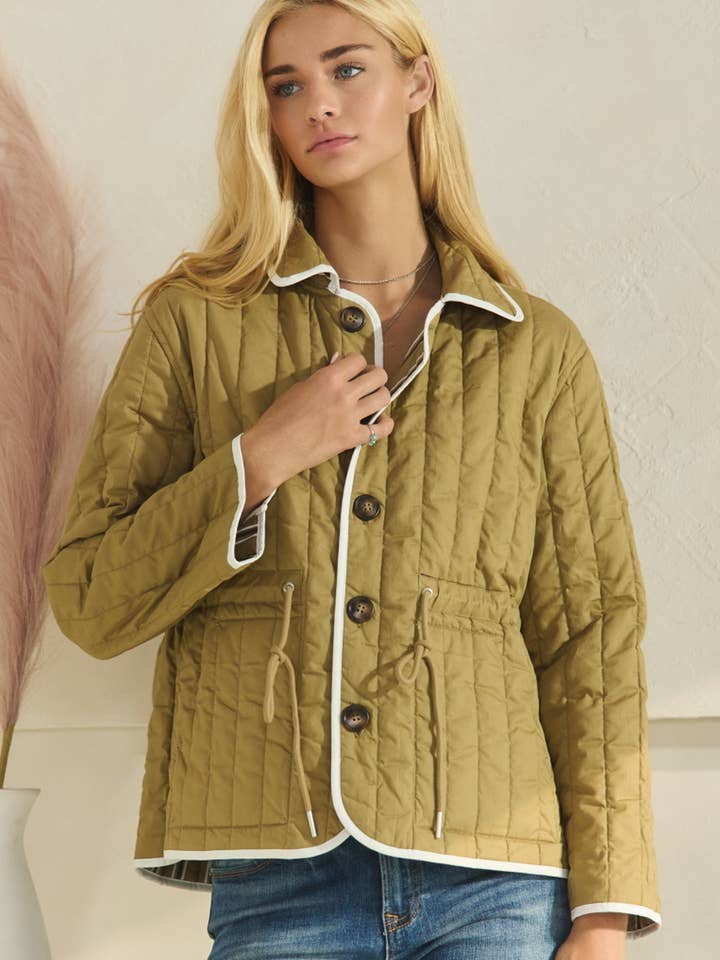 Reversible Long Sleeve Quilted Jacket for wholesale by Oddi