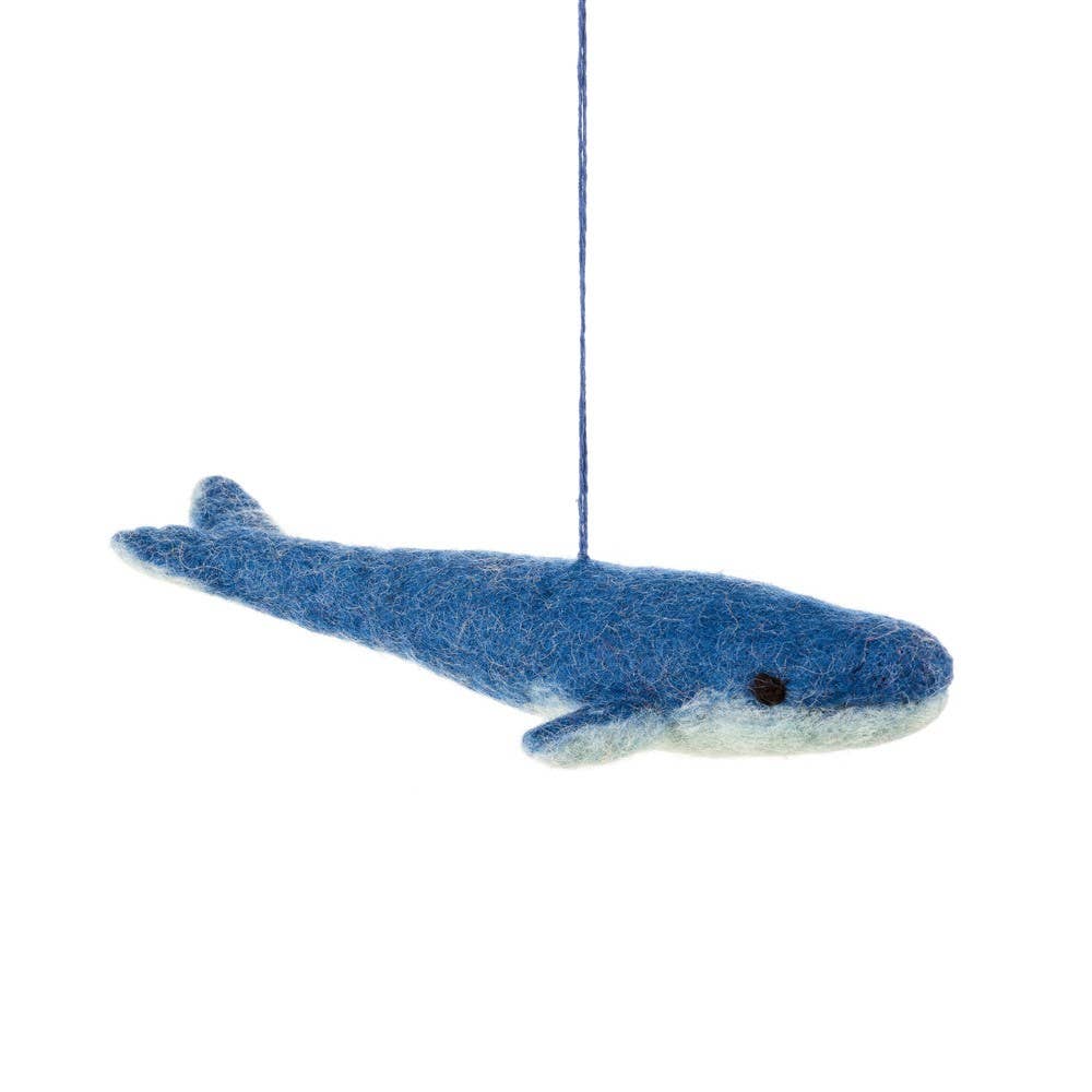 Felt So Good - Wholesale Ornament - Handmade Felt Biodegradable The Big Blue Hanging Whale Decor1