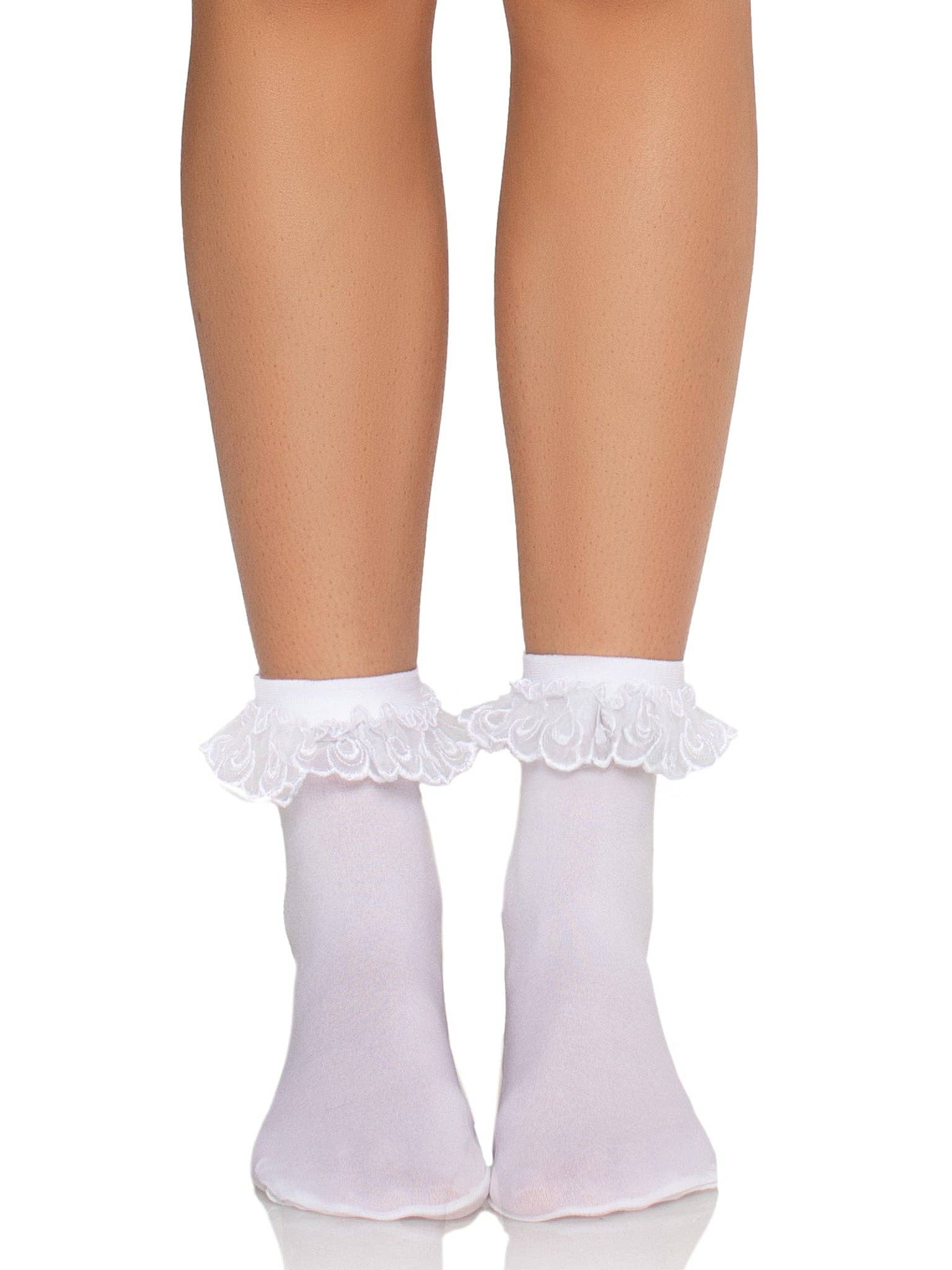 Leg Avenue - Wholesale Socks - Women's - Diem Lace Ruffle Anklet Socks5