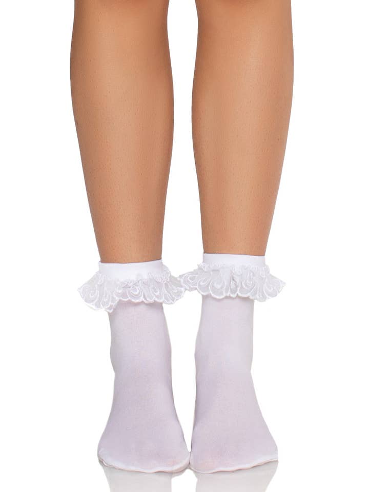 Leg Avenue - Wholesale Socks - Women's - Diem Lace Ruffle Anklet Socks5
