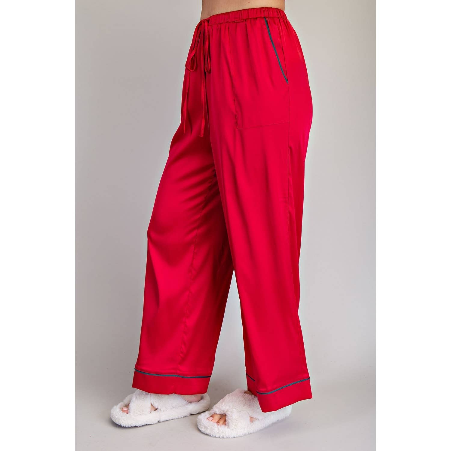 STYLE USA - Vente Haut et bas de pyjama – femme - Ensemble de détente en satin3