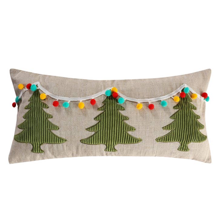 Let it Snow Sparkle Xmas Pom Pillow for wholesale by Levtex Home