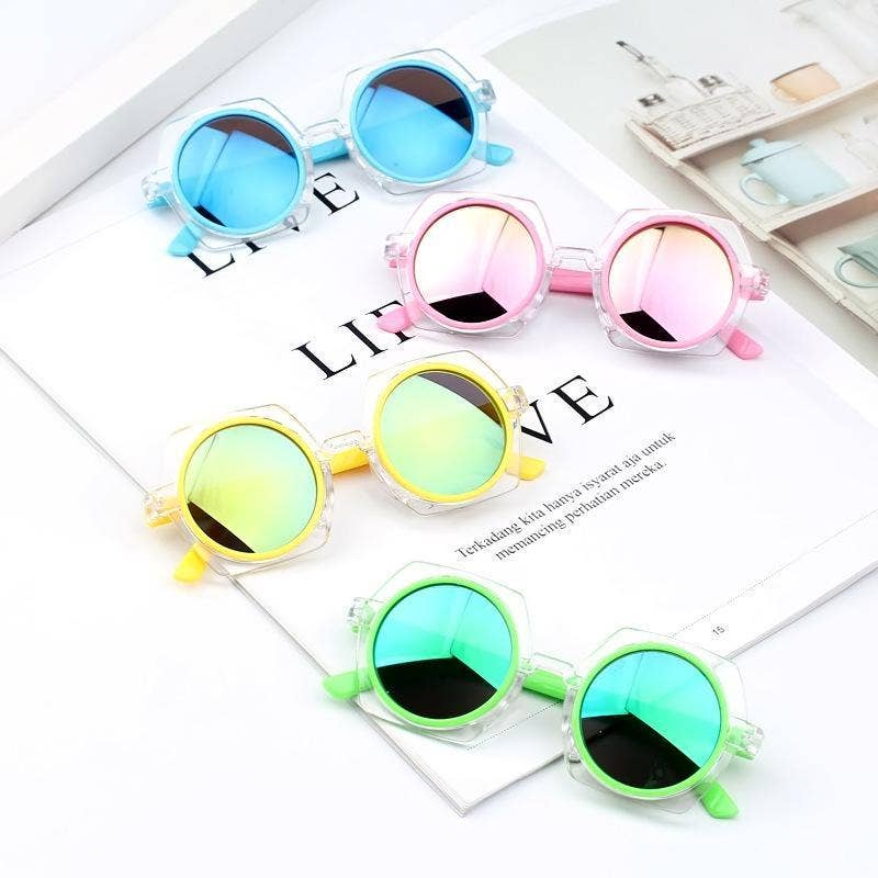 KiddieKickz – wholesale Sunglasses – kids – Children's Sunglasses New transparent frame reflective color9