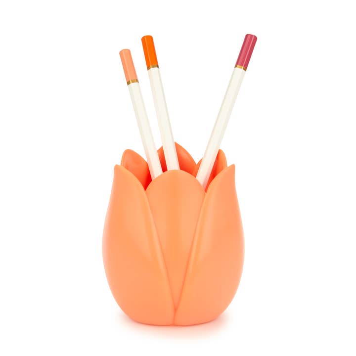 Portapenne, Tulipano, arancione, plastica per la vendita all'ingrosso da parte di Balvi