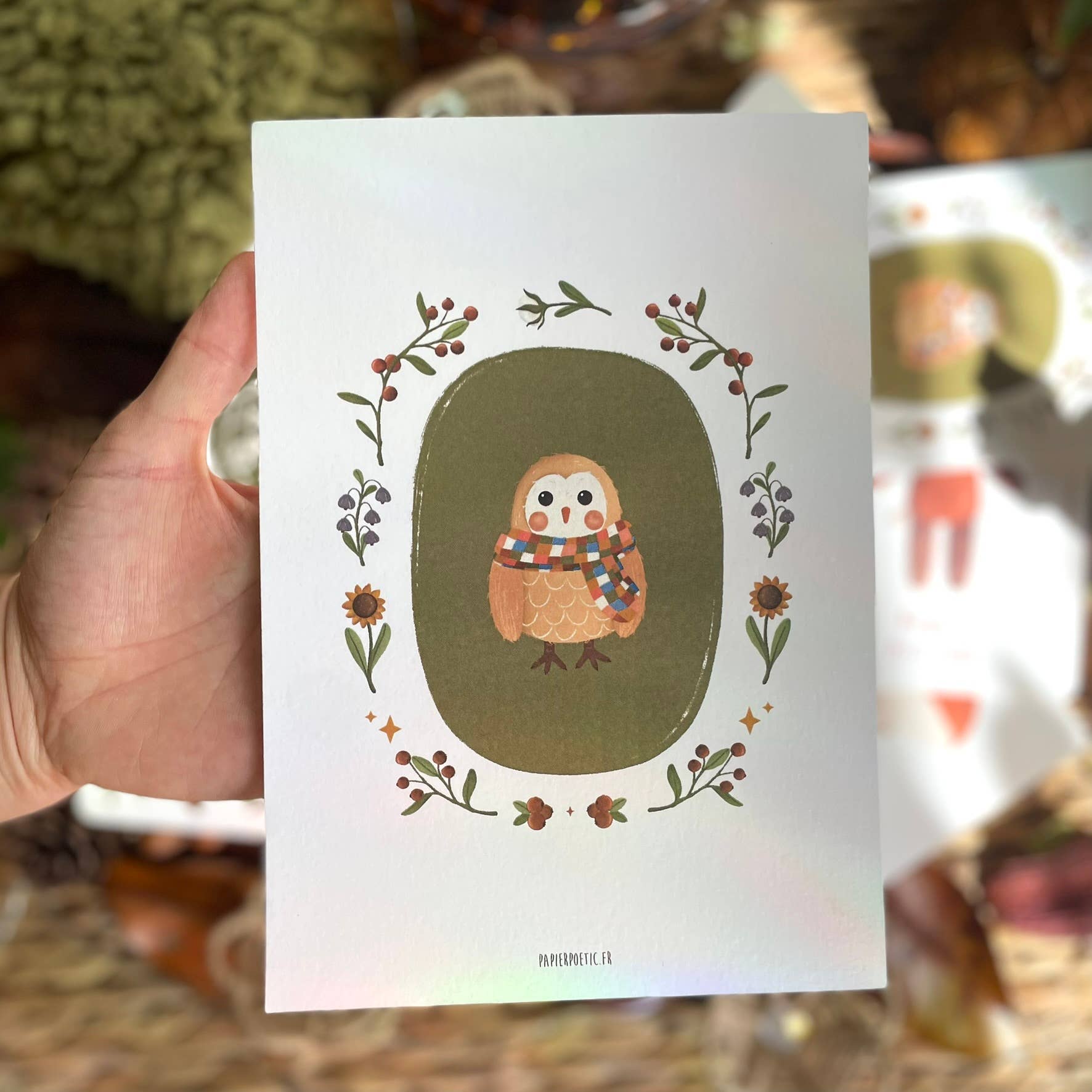 Papier Poetic - Wholesale Poster - "Floral Medallion Owl" Poster1