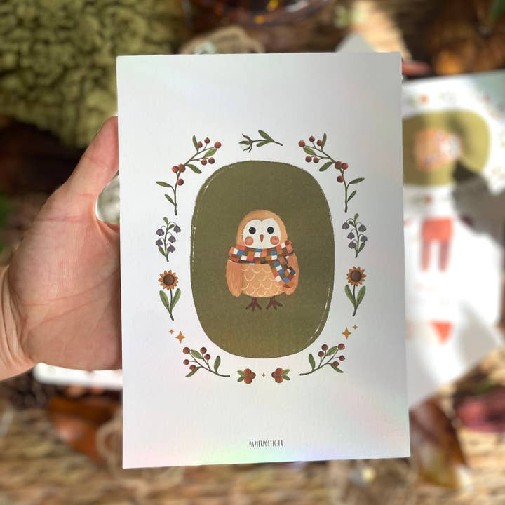 Papier Poetic - Wholesale Poster - "Floral Medallion Owl" Poster1