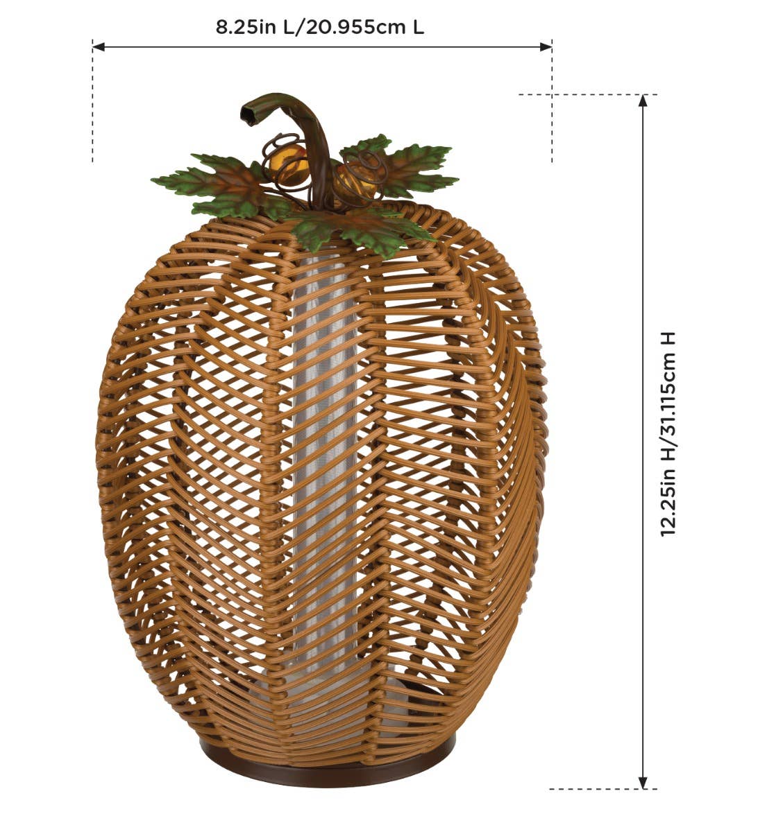 Natural LED Wicker Pumpkin Lantern - Tall for wholesale on Faire2