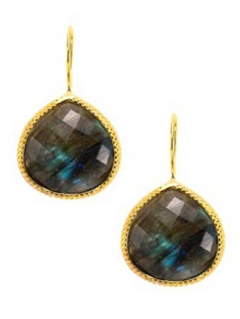 Boucles d'oreilles Fire Pierre 20mm - Anthracite pour la vente par Atelier Coralia Leets fashion Jewelry