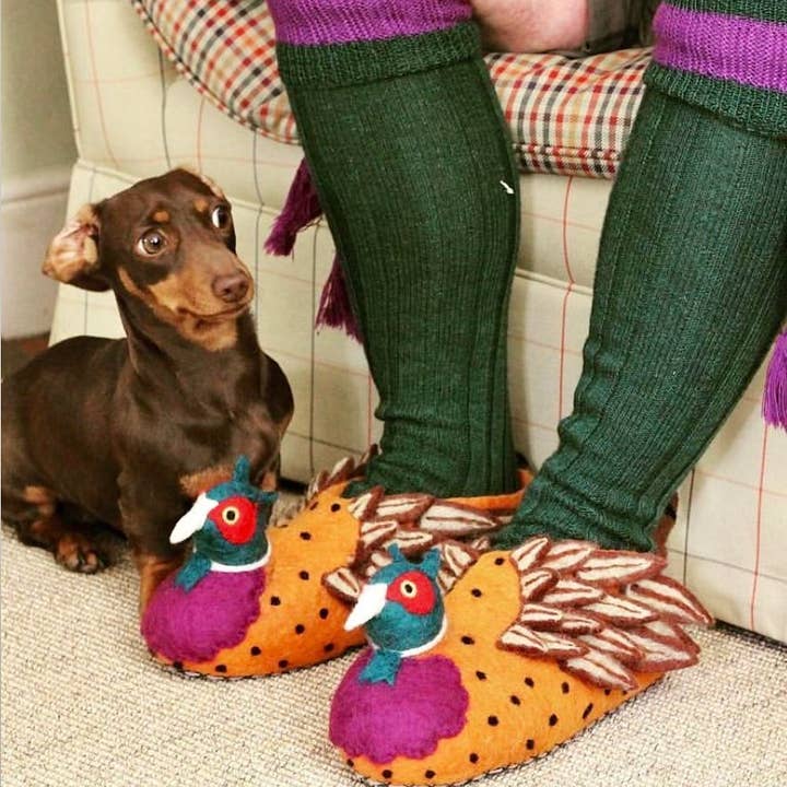 Sew Heart Felt - Vente Chaussons – femme - Pantoufles Freddie Pheasant Adulte2