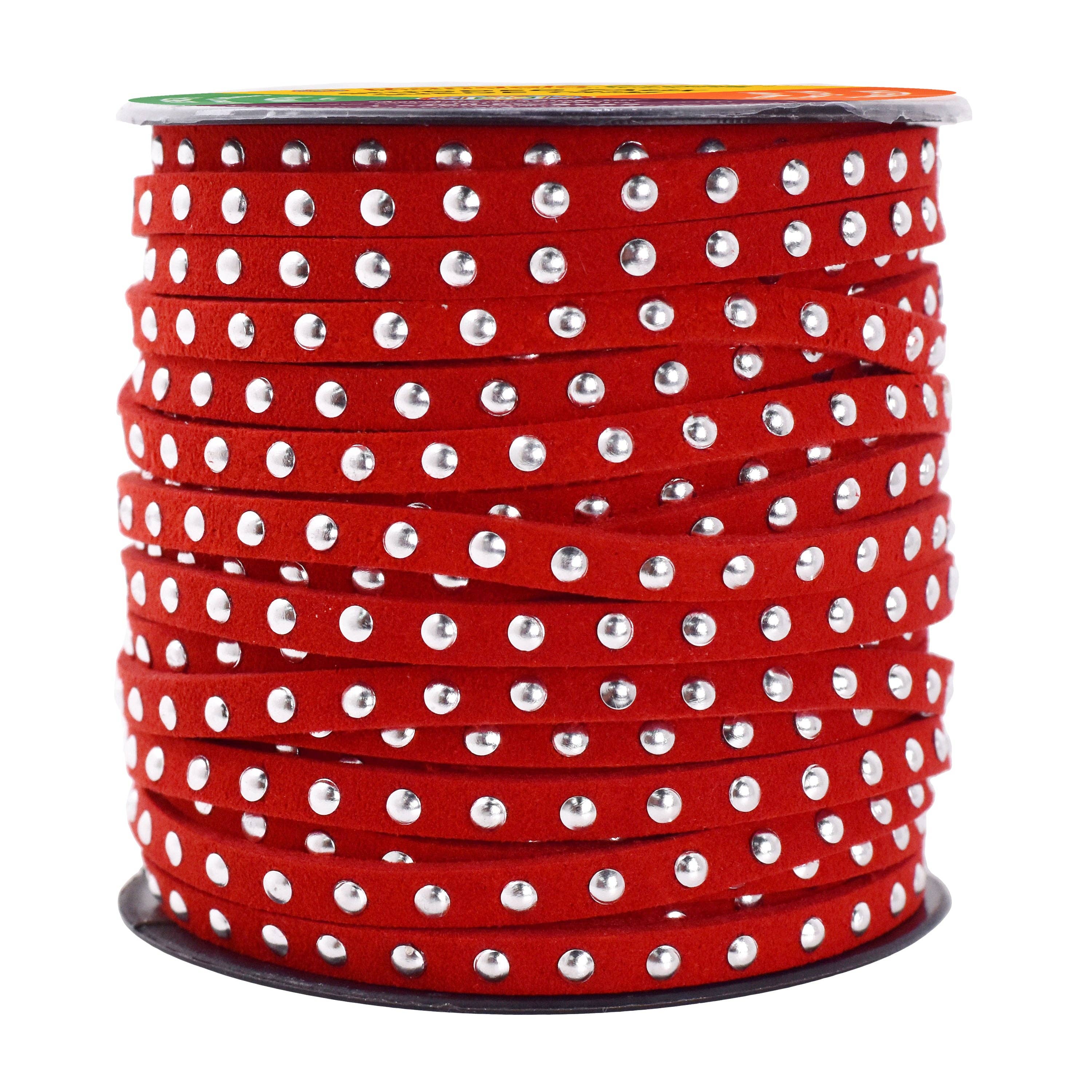 Mandala Crafts - Wholesale Craft supplies - 5mm Studded Faux Suede Cord Rope for Jewelry Making19