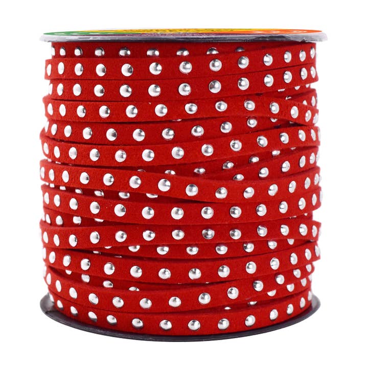 Mandala Crafts - Wholesale Craft supplies - 5mm Studded Faux Suede Cord Rope for Jewelry Making19