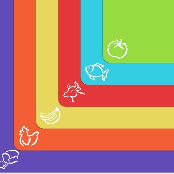 Extra Thick Flexible Plastic Cutting Board Mats (Set of 6) for wholesale by Cooler Kitchen