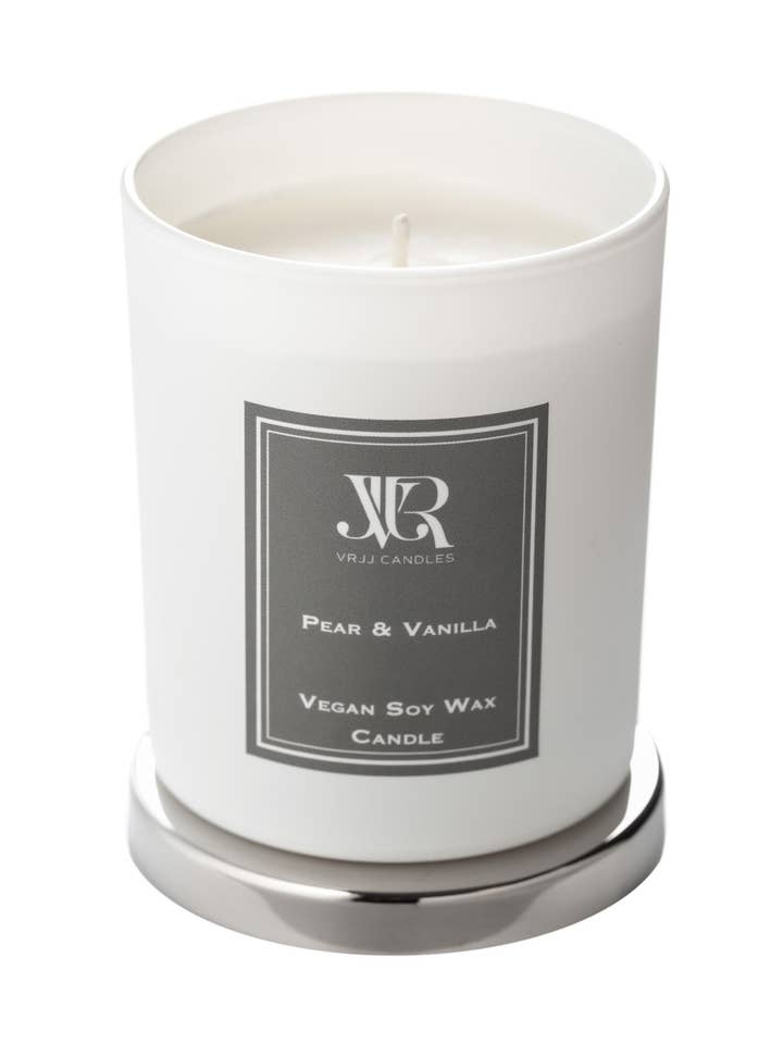 PEAR & VANILLA SOY WAX CANDLE for wholesale by VRJJ Candles