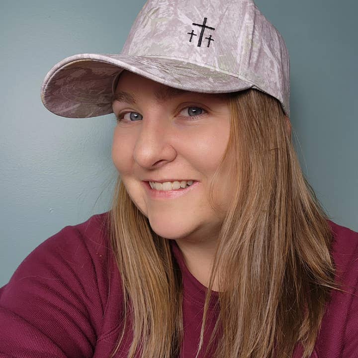 Three Crosses Embroidered Trucker Hat – Christian Hat for wholesale by Threadworks 41