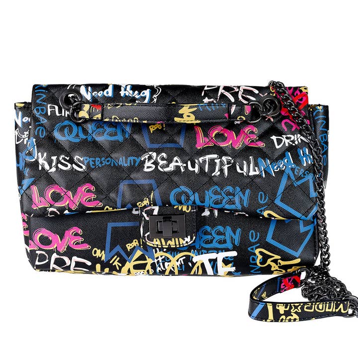 BORSA CON TRACOLLA CATENA MULTICOLOR KEVIN JEANS AUST01 842 per la vendita all'ingrosso da parte di Genovese Pelletterie srl