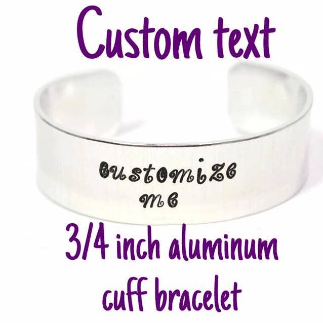 Bracelet manchette en métal estampé en aluminium avec citation personnalisée de 3/4 pouces//hypoallergénique antirouille et anti-ternissement pour la vente par Team Neville