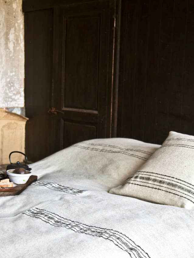 Dekbedovertrek en kussensloop met Marokkaanse strepen voor wholesale door Libeco Home