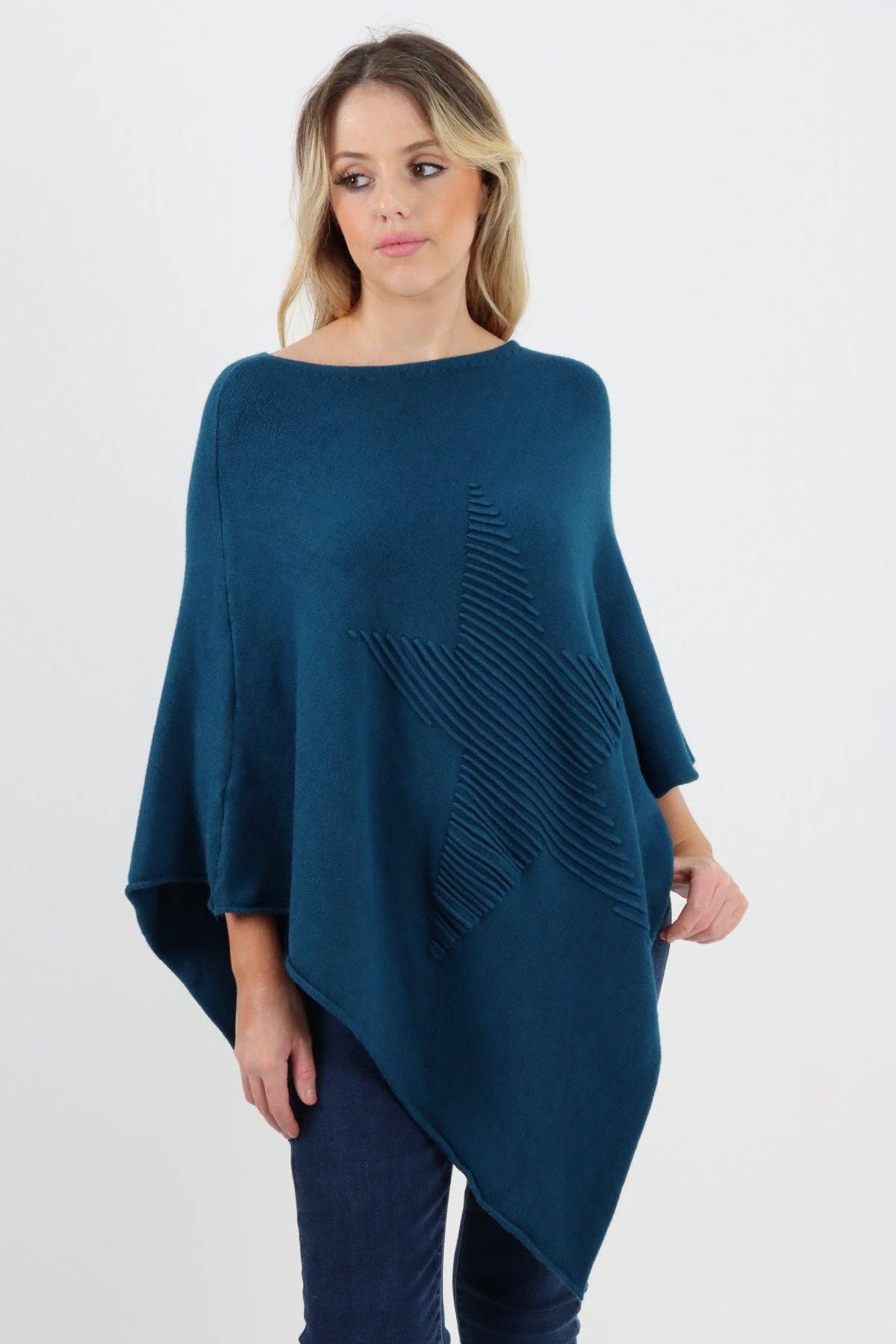Miss Bold – wholesale Poncho – Women's – Italian Knitted Lagenlook Star Poncho44